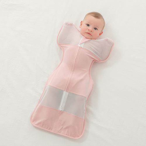 Baby anti-jump sleeping bag newborn swaddle quilt summer mesh newborn swaddling quilt baby anti-kick quilt artifact