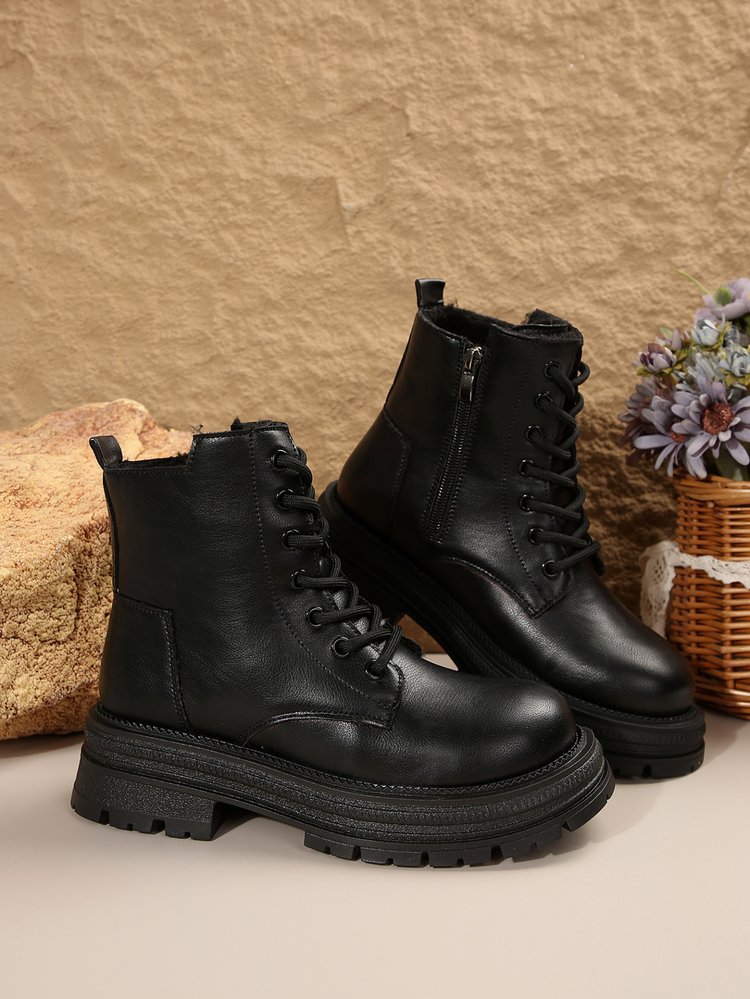 Outono e inverno novo estilo britânico moda sapatos de algodão botas de algodão feminino botas curtas explosivas_voghion.com