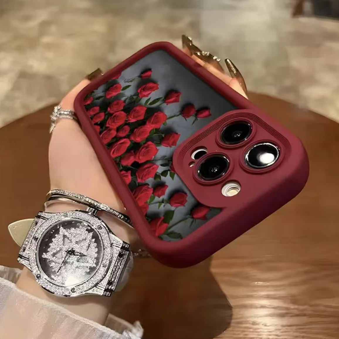 Rosa transfronteriza para iPhone 16pro funda para teléfono móvil Apple 15pro/14 comercio exterior 13promax nuevo 12x