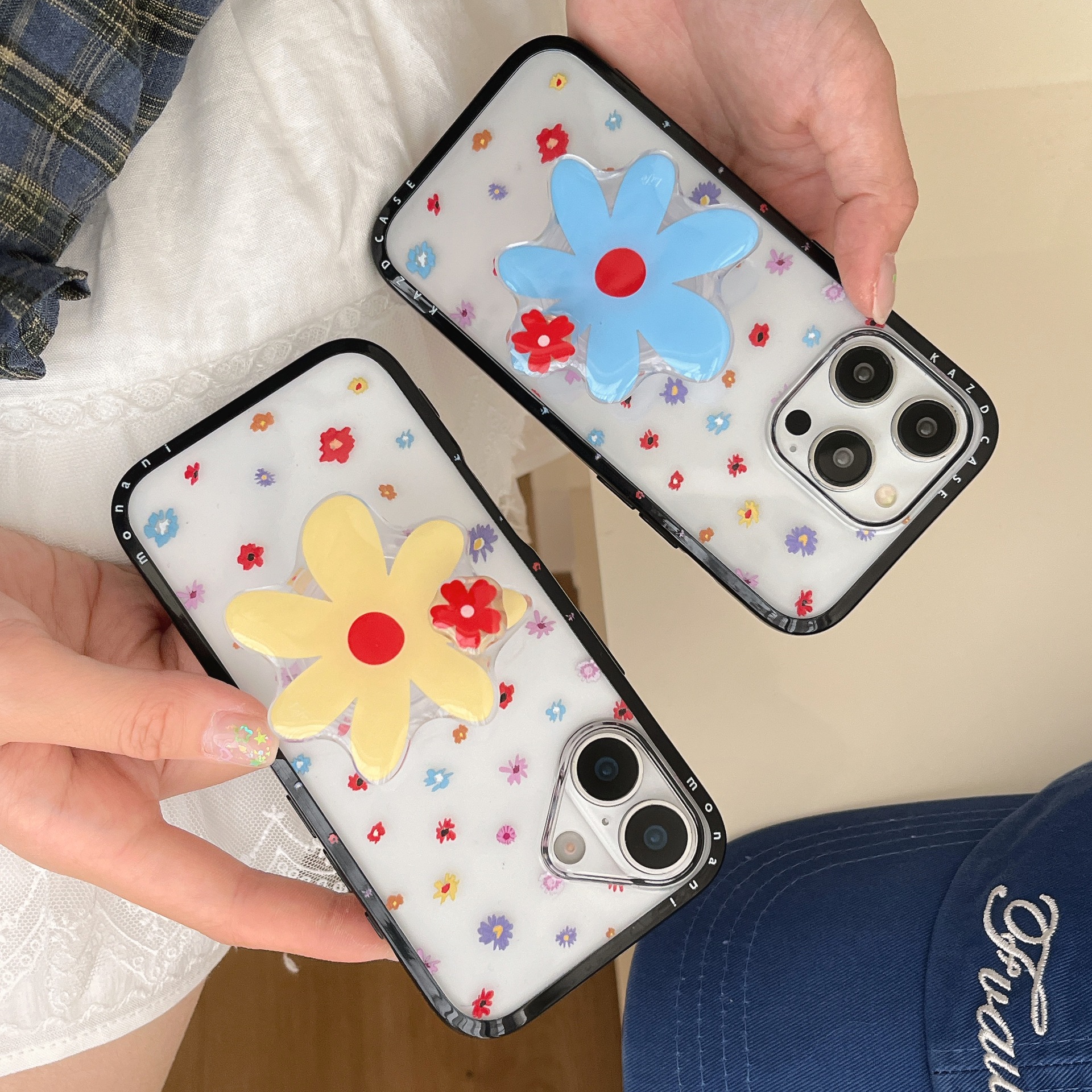 Flores de colores de primavera de niña simple para Apple 15ProMax funda para teléfono móvil 16Pro nicho 14/13 Mujer 16