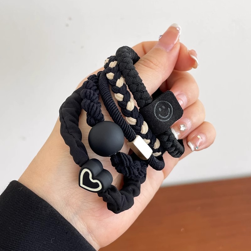 Coletero de goma, simple, de alta elasticidad, duradero, anillo para el cabello para mujer, nuevo estilo 2025, accesorio para el cabello de niña, cubierta de cuero.