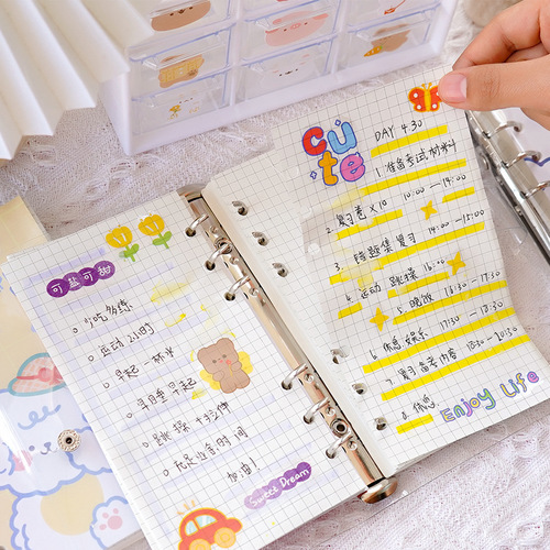 Cute girl's handbook, high-looking loose-leaf handbook, ins style student notebook, diy square notepad