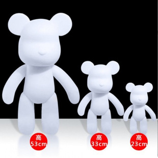 Internet Celebrity Enamel Fluid Violent Bear White Embryo Hand-Painted Graffiti Coloring DIY Handmade Doll Model Doll