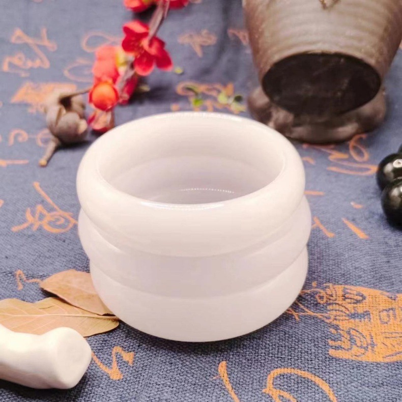 Vòng tay ngọc bích Hetian tự nhiên Tân Cương – ngọc bích trắng mỡ cừu chính hãng, phong thủy bình an chi tiết 5