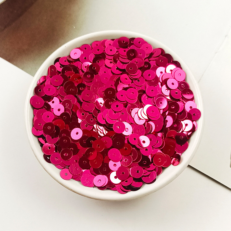 Yaluo PET lentejuelas 6MM ronda plana agujero medio DIY plata fondo multicolor de detección de Chuck de comercio exterior color mezclado PIN de fábrica