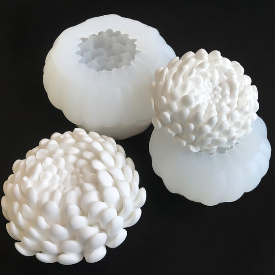 Big small size Fleshy Flower Aromatherapy Candle Mold Flower Handmade Soap Flavor Expansion Gypsum Gum Drop Glue Ornaments Chrysanthemum Mold