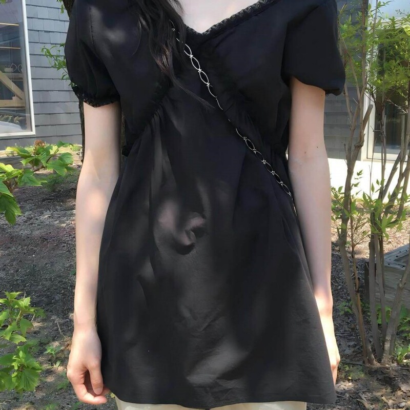 Shipped Now! Korean Instagram Style, the Playful Girl's Summer Lace Cake Shirt Is Hotting up in June! You Have to Love It!