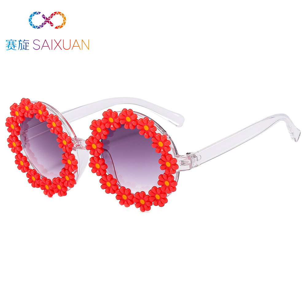 New Daisy Children's Sunglasses for Boys and Girls, UV Protection, Cool Baby Flower Style, Parent-Child Sunglasses