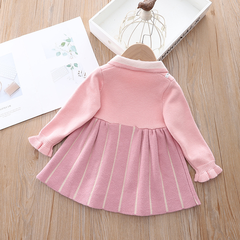 2022 Autunno e inverno nuovo maglione edizione coreana alla moda amore cartone animato coniglio bambina bambola collo abito lavorato a maglia_voghion.com