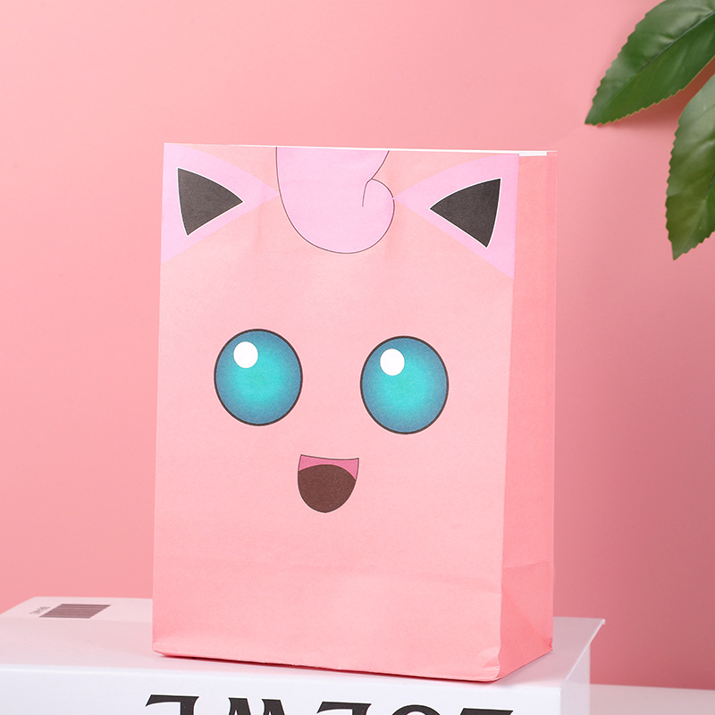 Nueva moda bolsa de regalo ins simple caramelo de dibujos animados fiesta plana pastel de bolsillo para hornear bolsa de papel de envasado de alimentos