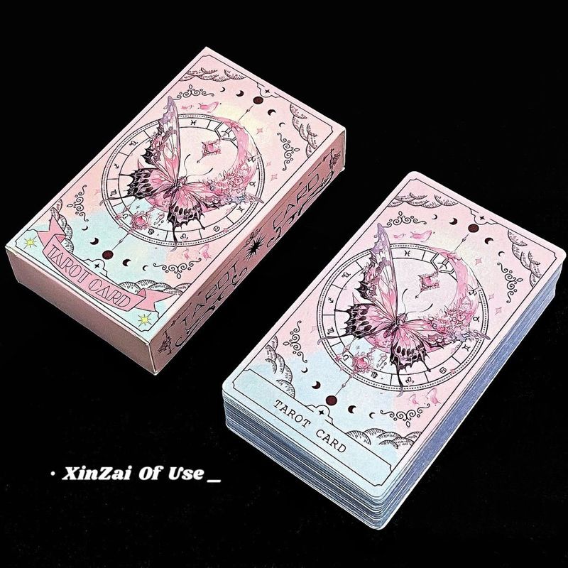 Tarot韦斯特经典高颜值78张塔桌罗新款原创学习塔牌粉色蝴蝶卡牌|undefined