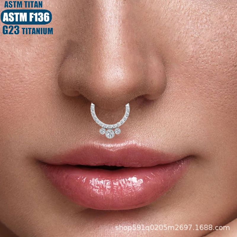 Pointed titanium steel lip stud product view