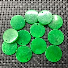 翡翠干青23mm圆牌无事牌平安牌玉石饰品diy可做镶嵌圆牌玉石吊坠