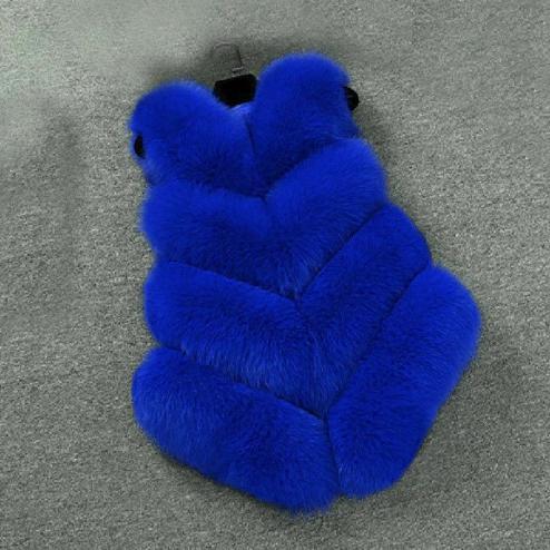Damenbekleidung Herbst und Winter neue Mode Damen dünne Weste grau schlank warm umweltfreundliche Fuchspelzweste_voghion.com