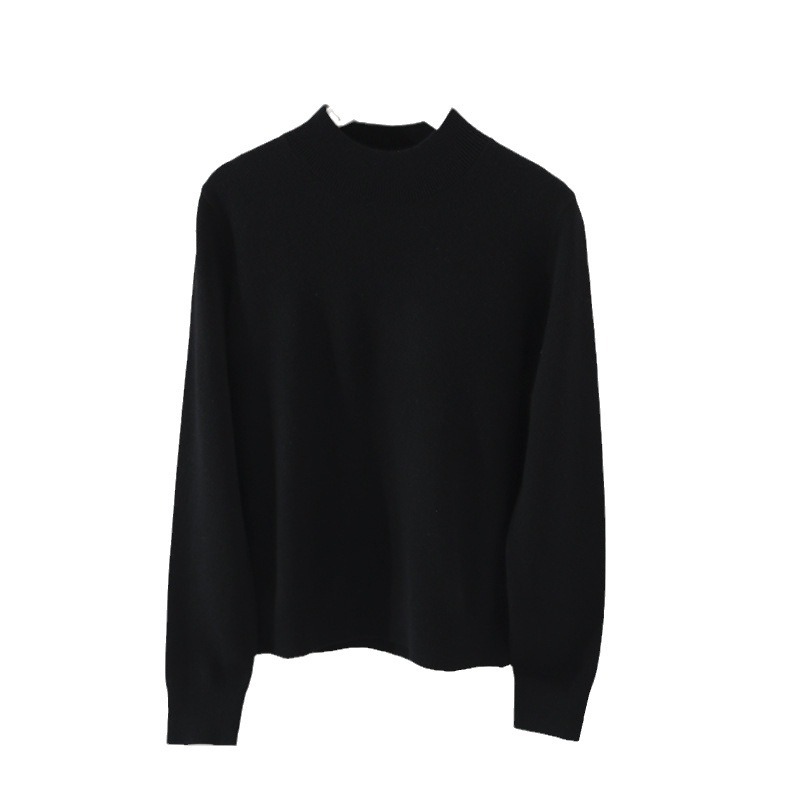 品质轻奢时尚简约羊绒毛衣温暖舒适珍品宽松百搭半高领羊毛针织衫 5