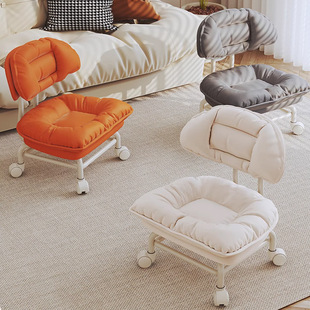Wholesale low stool pulley small chair adult children's shoe stool home silent universal wheel soft small stool with backrest