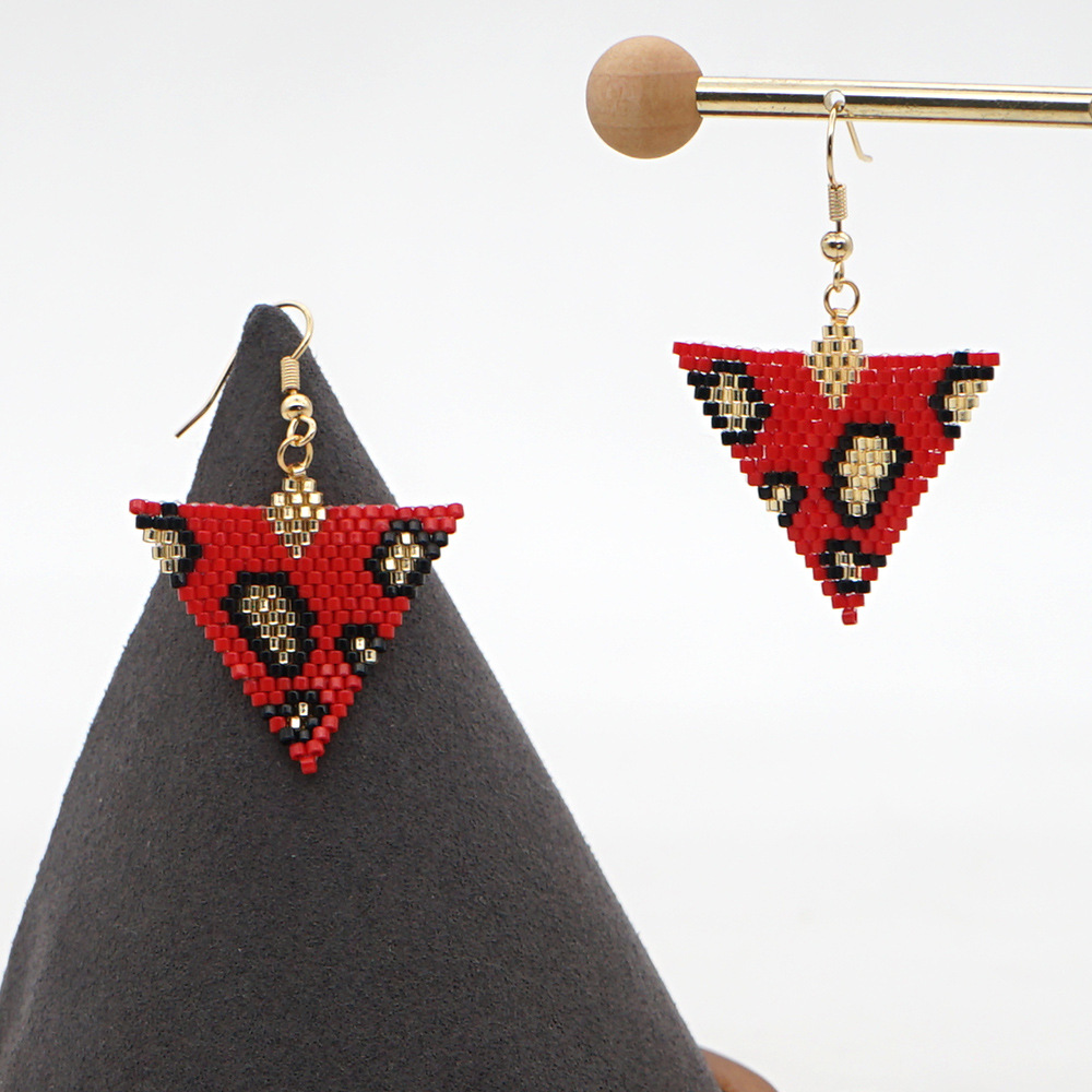 Leopard Print Woven Earrings display picture 15