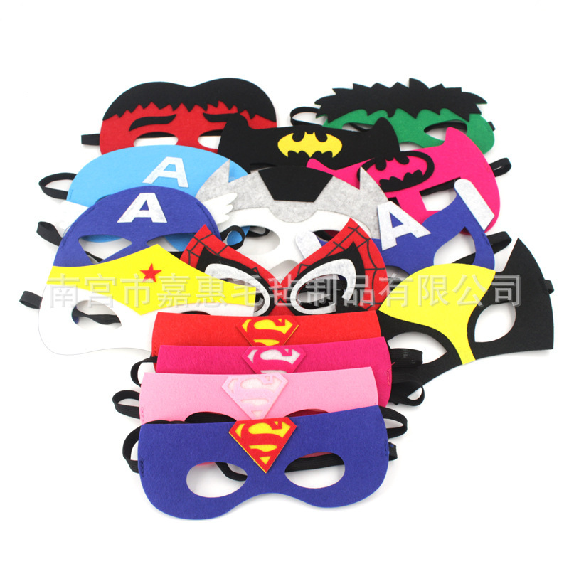 Máscaras de Halloween cuidadosamente seleccionadas, máscaras infantiles de fieltro, máscaras para los ojos, máscaras navideñas de fieltro de dibujos animados.
