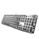 Cross-border direct supply TK100 retro punk mechanical keyboard electroplated knob luminous wired usb computer game green shaft