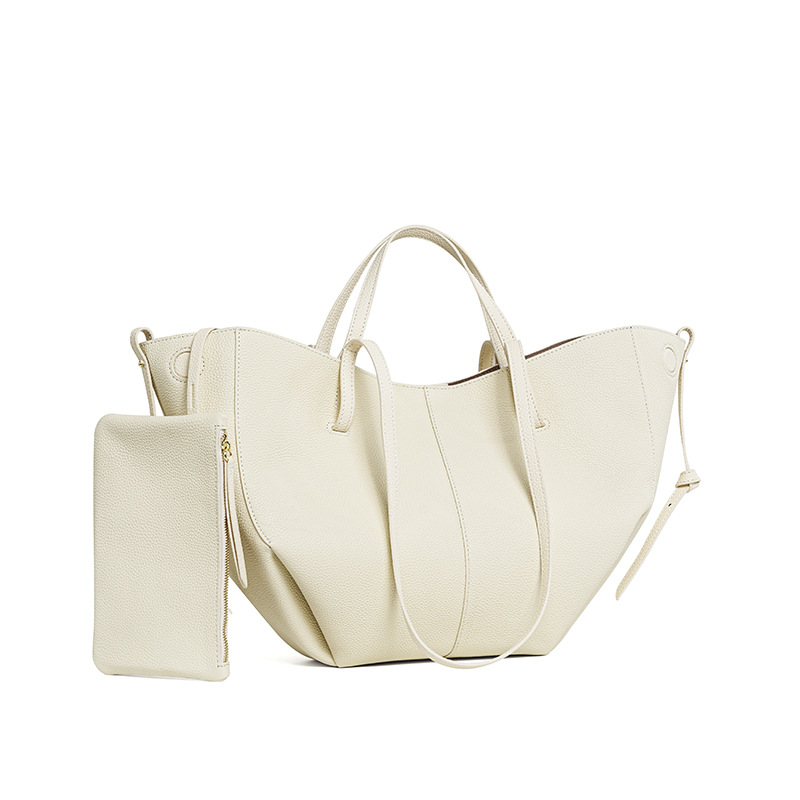 Versatile Niche Handbag Top Grain Cowhide Leather Women's Tote Bag Large Capacity Commuter Luxury Genuine Leather Shoulder Bag - Thumbnail 7