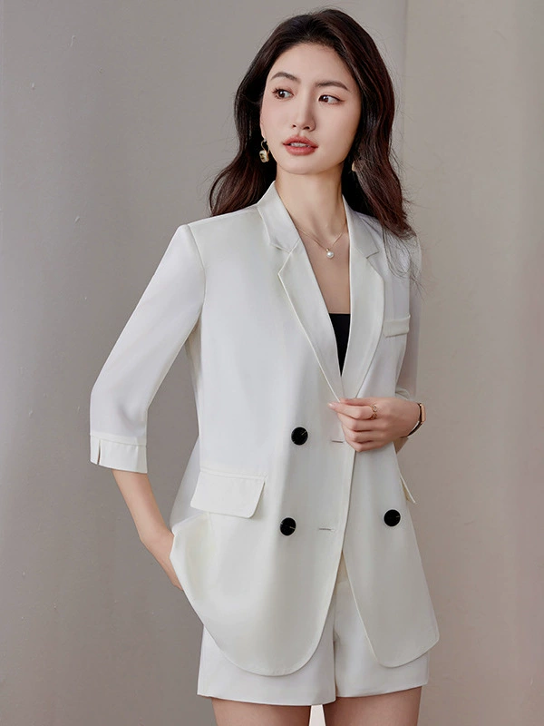 Thin summer classic suit jacket for leisure, shorts, universal set, oversize