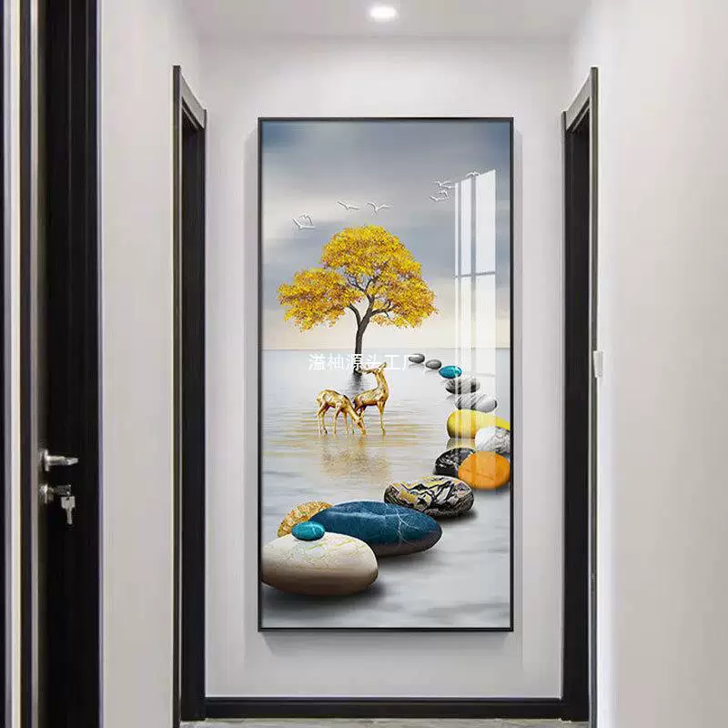 Self-adhesive modern three dimensional stickers on wall, light luxury style, 3D
