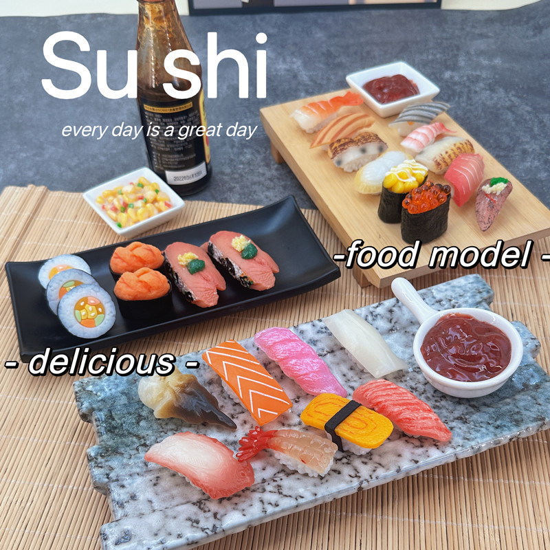 Simulación sushi modelo de juguete para niños japonés comida grande adornos tiro Decoración Accesorios salmón cocina rebanada