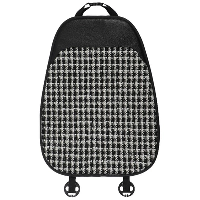 All-Season Car Seat Cushion, Chanel-Style, Seat cushion, seat cover - plaid-chanel-style-leather-cushion-black-backrest