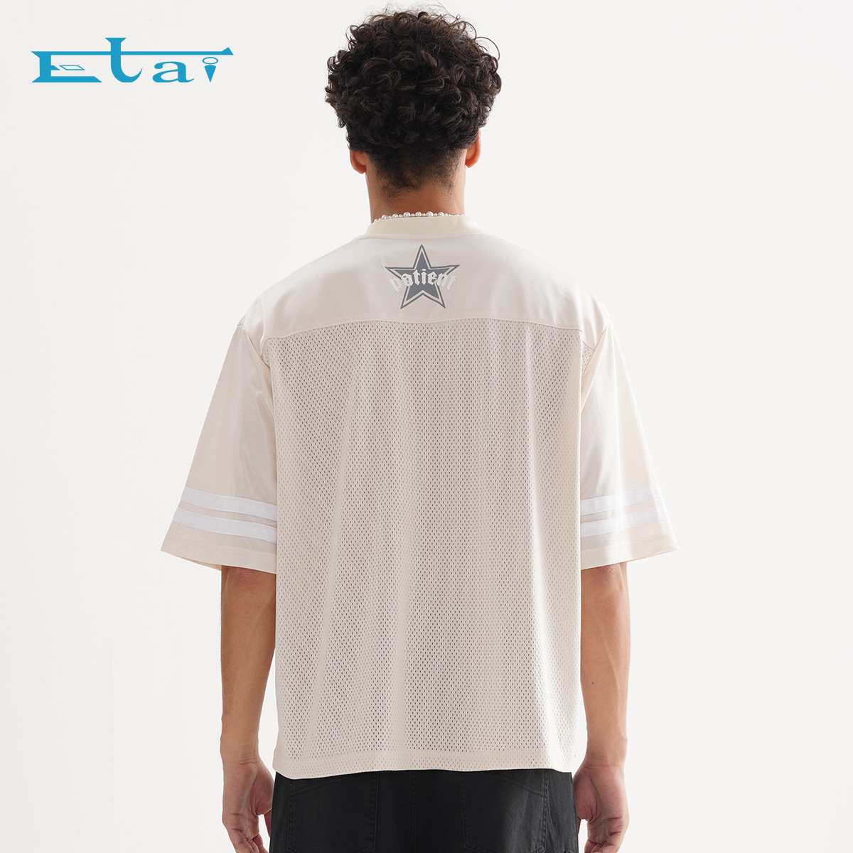 ETAI Hombre| Suelta transpirable fútbol malla camiseta de manga corta impresión de verano camiseta deportiva casual marca de moda hombre