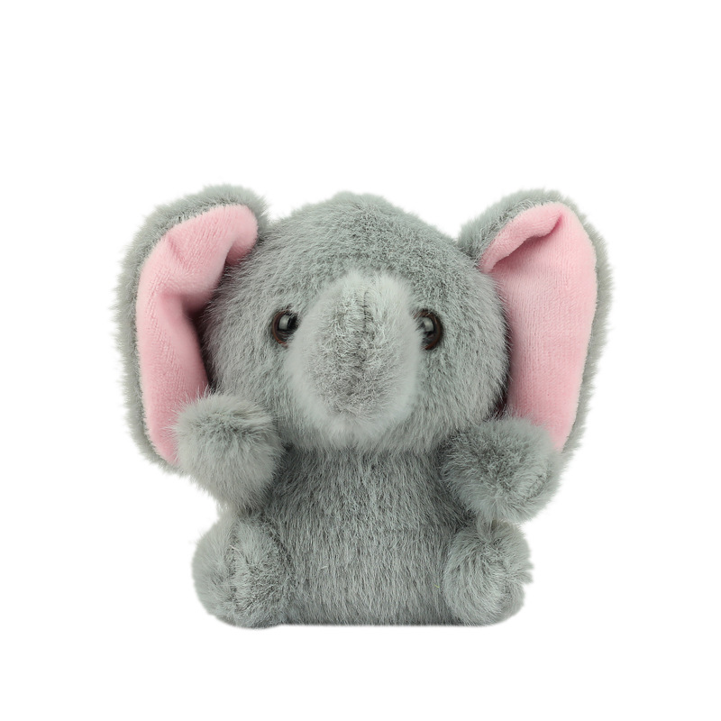 Ventas calientes de chatarra en línea elefante pequeño llavero muñeca colgante juguete de peluche muñeca elefante boda arrojar regalo
