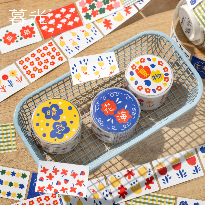 Twilight Flash Arena Troquelado Cinta Falda floral Serie de verano Serie de sal Estilo ins Cuenta DIY Etiqueta decorativa