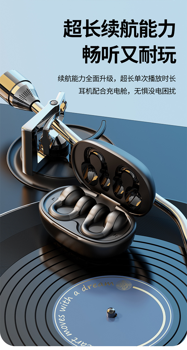 新款夹耳式 非 骨传导耳机无线蓝牙开放式耳机智能数显长待机