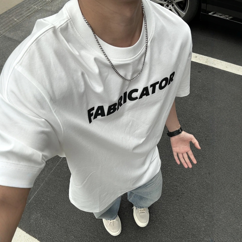 Summer Heavyweight Pure Cotton Letter-Print Short-Sleeve T-Shirt for Men, Simple American-Style Trendy Brand Design, Loose Round-Neck Top Summer Heavyweight Pure Cotton Letter-Print Short-Sleeve T-Shirt for Men, Simple American-Style Trendy Brand Design, Loose Round-Neck Top