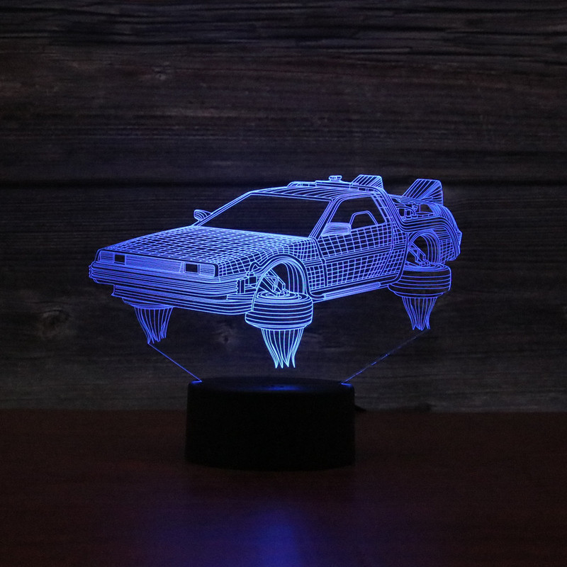 2021 foreign trade new concept sports car 3D lamp touch 7 color remote control 16 color gift atmosphere bedroom night light 2315