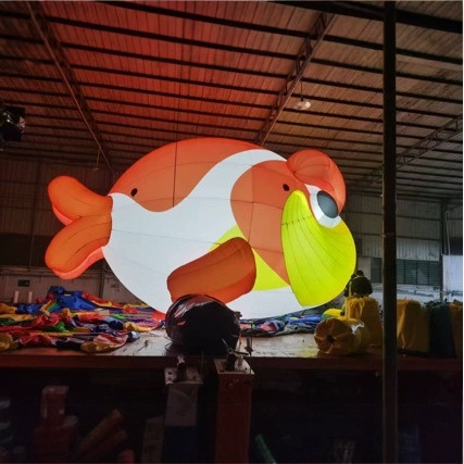 卡通充气举手胖熊猫棕熊动物玩偶气模景区户外露营商场中庭装置灯