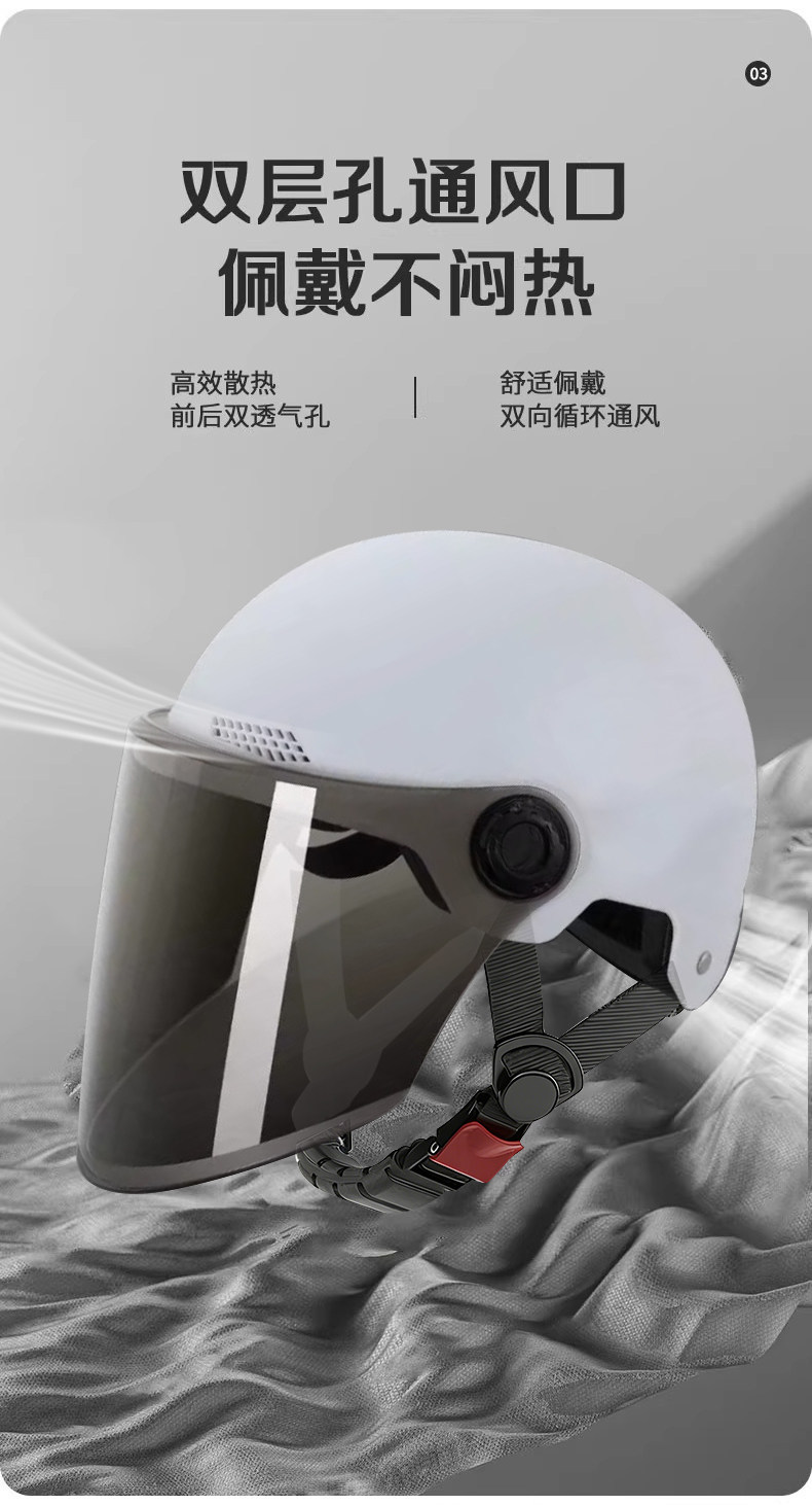 New National Standard 3C Electric Motorcycle Safety Helmet Men's Summer Sun Protection Half Helmet Breathable Safety Helmet Women's 2026 Sunshade
