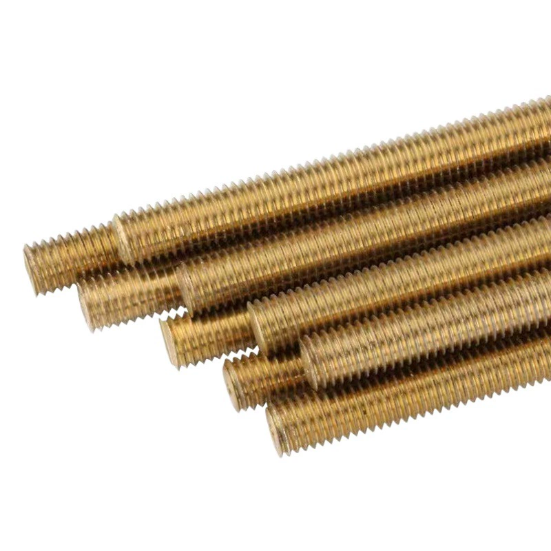 Медная катанка с прямой резьбой зубчатый стержень H62 латунная зубчатая прокладка Безголовый винт полная резьба медный винт M8M10M12