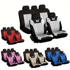 Cross-border best-selling hot-stamped butterfly car seat covers, universal type for Europe, America, and the Middle East, fabric with logo, available for dropshipping