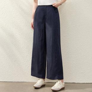 Loose Linen Wide-Leg Pants with Draping Effect, Slimming Straight-Leg Pants for Plus-Size Women, New Summer Style for Curvy Women