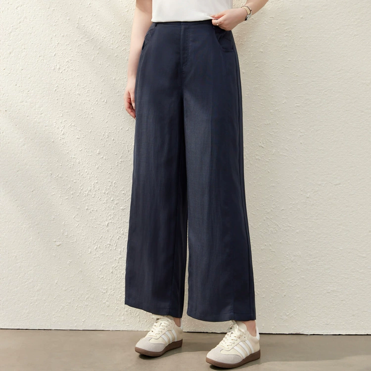 Свободные льняные широкие брюки с эффектом драпировки, утягивающие прямые брюки для женщин больших размеров, новый летний стиль для пышных женщин.