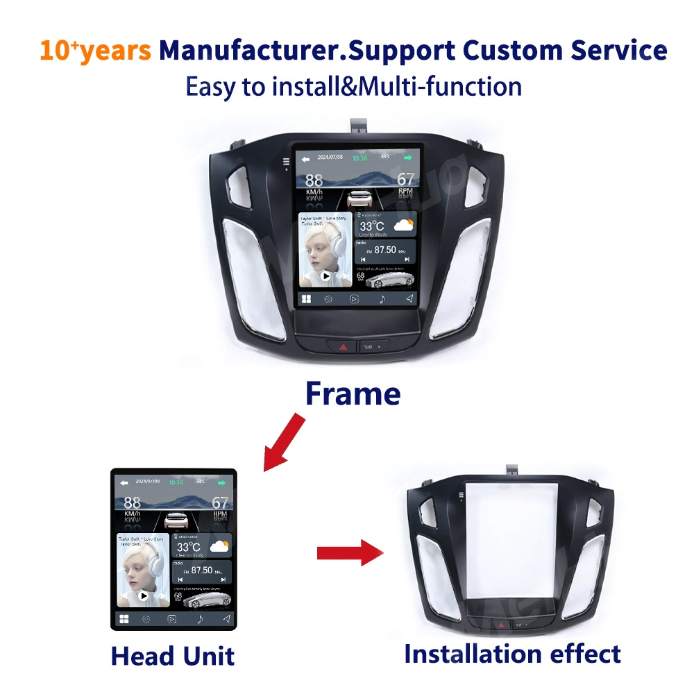 Geeignet für Ford Courier modifiziertes Android-Large-Screen-2017-2021 vertikales Bildschirm-Navigationsrahmen-Kit-Halterung