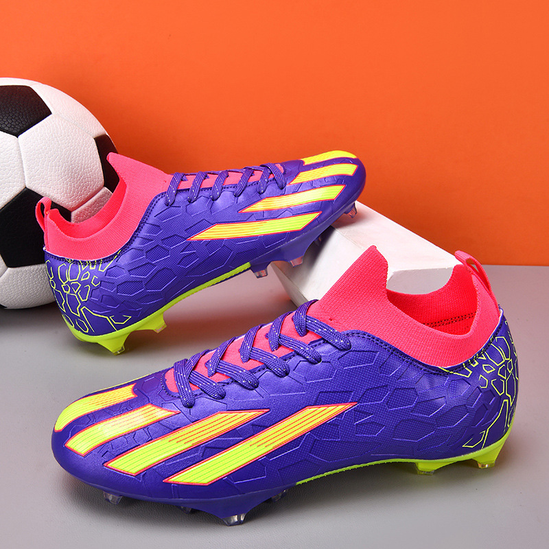Zapatos de Entrenamiento de Fútbol de Caña Alta para Jóvenes TPU Ligero para Césped Natural y Artificial
