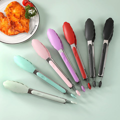 Zibo BBQ 9-inch food-grade silicone food clips stainless steel food clips barbecue clips steak barbecue clips