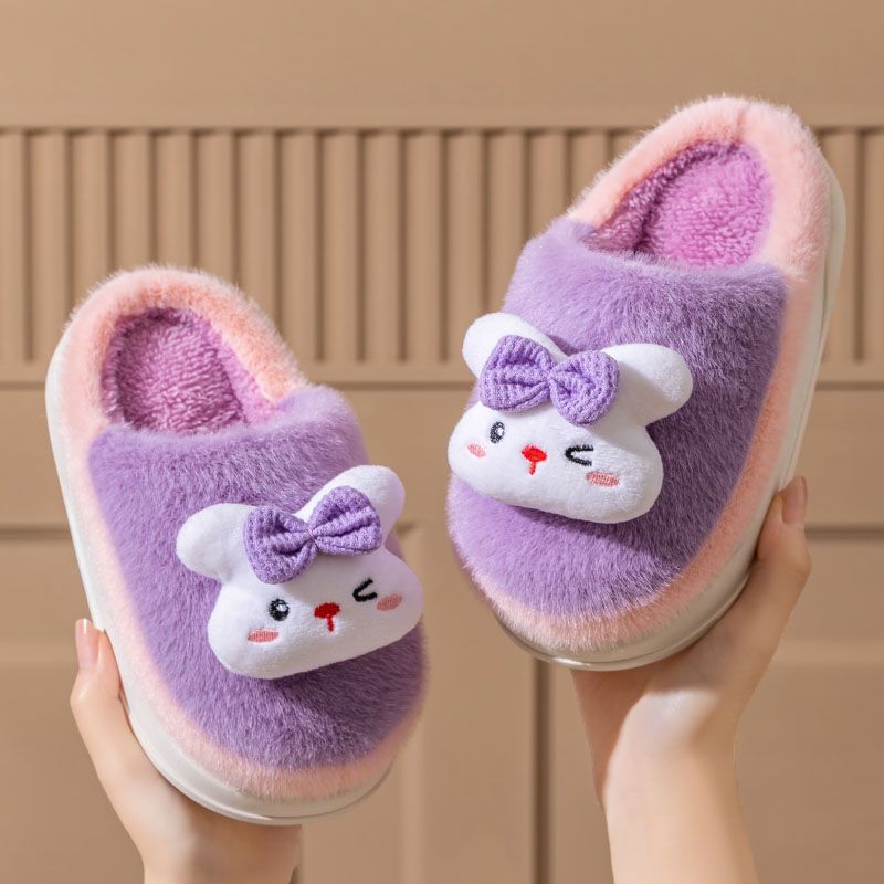Otoño y invierno zapatillas de algodón para niños y niñas bebés en el hogar infantil invierno zapatillas de lana para niños padres e hijos mayores