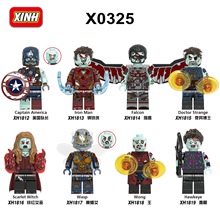 儿童拼装玩具 丧尸版超英钢铁侠猎鹰王奇异博士人仔 X0325积木