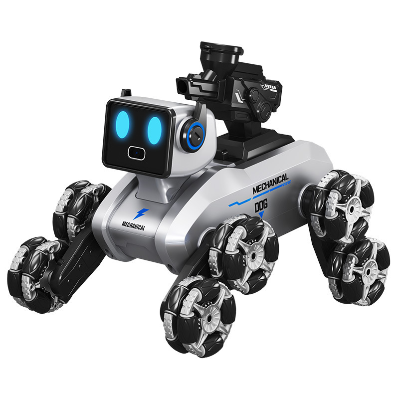 ロボット犬八輪特技機械犬リモコン黒科学技術玩具はジェスチャーを持って登る変形電動児童を誘導する|undefined