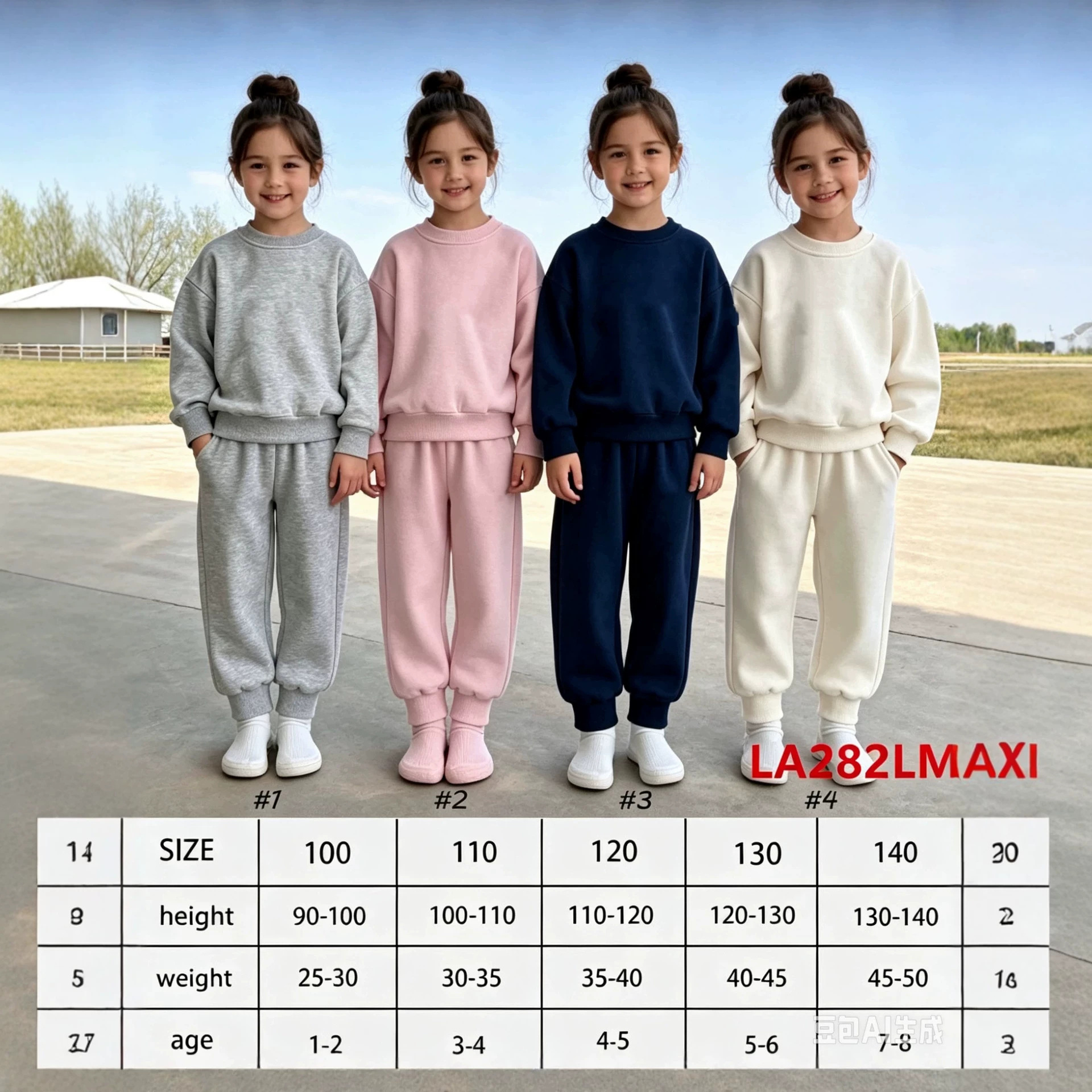 Cross-border best-selling children's outfit: Toddler casual round-neck jogger set, children's long-sleeve sweatshirt set