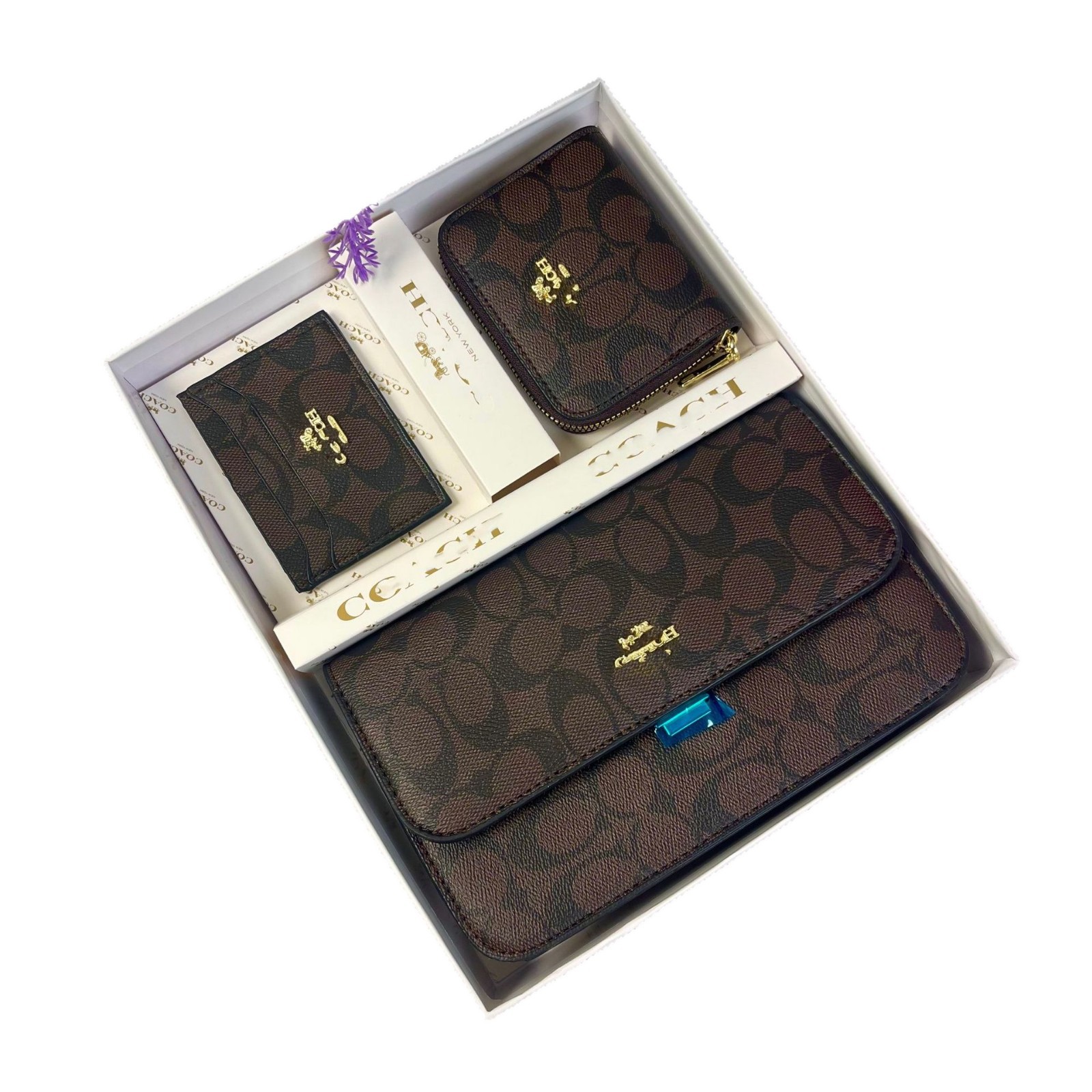 C bolsos de la familia damas 2025 nueva moda vieja bolsa de mano cartera bolsa de tarjetas conjunto caja de regalo de alta calidad