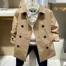 小熊秋春秋新款带棉内胆加厚保暖男童加厚时尚风衣大衣外套