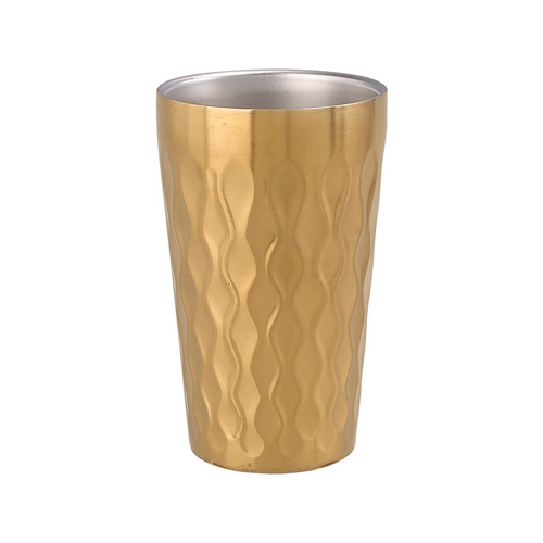 Stainless steel beer cup milk tea cup Korean style fire edge cup hotel double-layer insulated cup 304 creative stainless steel cup